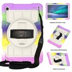 Per Samsung Galaxy Tab A9+ Custodia tablet antiurto per PC ibrido in silicone con tracolla (colorato viola)