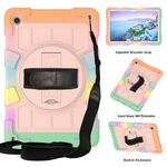 Per Samsung Galaxy Tab A9+ Custodia tablet antiurto per PC ibrido in silicone con tracolla (oro colorato)