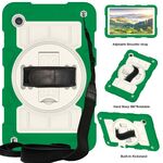 Per Samsung Galaxy Tab A9 X110/X115 Custodia tablet antiurto per PC ibrido in silicone con tracolla (verde classico)