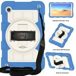 Per Samsung Galaxy Tab A9 X110/X115 Custodia tablet antiurto per PC ibrida in silicone con tracolla (blu azzurro)