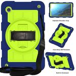 Per Samsung Galaxy Tab A9 X110/X115 Custodia tablet antiurto in silicone ibrido per PC con tracolla (turchese tibetano)