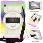 Per Samsung Galaxy Tab A9 X110/X115 Custodia tablet antiurto per PC ibrido in silicone con tracolla (colorato viola)