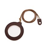 Lente d'ingrandimento sospesa regolabile 3X Lente d'ingrandimento portatile per anziani con custodia in pelle (caffè)