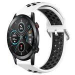 Per Huawei Honor Magic Watch 2 46mm 22mm chiusura cinturino sportivo bicolore (nero bianco)