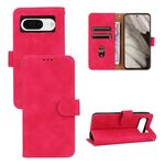 Per Google Pixel 8 Custodia per telefono in pelle con vibrazione magnetica Skin Feel (rosa rossa)