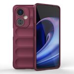 Per OnePlus Nord CE 3 Magic Shield TPU + custodia per telefono in flanella (rosso vino)