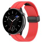 Per Amazfit GTR Mini chiusura pieghevole magnetica cinturino in silicone con fibbia nera (rosso)