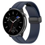 Per Amazfit GTR Mini chiusura pieghevole magnetica cinturino in silicone con fibbia nera (blu notte)