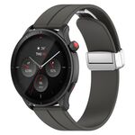 Per Amazfit GTR 4 chiusura pieghevole magnetica cinturino in silicone fibbia argento (grigio siderale)