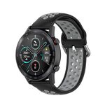 For Honor Watch GS 3i 22mm Cinturino sportivo in silicone bicolore (grigio nero)