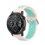 For Honor Watch GS 3i 22mm Cinturino sportivo in silicone bicolore (rosa verde acqua)