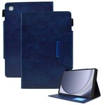 Per Samsung Galaxy Tab A9+ Custodia per tablet in pelle scamosciata con texture incrociata con chiusura magnetica (blu)