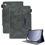 Per Samsung Galaxy Tab A9 Custodia per tablet in pelle scamosciata con texture incrociata con chiusura magnetica (grigio)