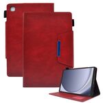 Custodia per tablet in pelle scamosciata con texture incrociata per Samsung Galaxy Tab A9 con chiusura magnetica (rosso)