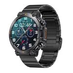 K56 Pro Supporto per cinturino in acciaio intelligente da 1,39 pollici Monitoraggio della frequenza cardiaca/Monitoraggio della pressione sanguigna (Giunto in bambù nero)