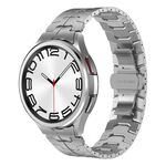 Per Samsung Galaxy Watch 5 Pro Lron Man Cinturino curvo in acciaio inossidabile con connessione (argento)