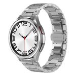 Per Samsung Galaxy Watch 5 40 / 44mm Cinturino per orologio in acciaio inossidabile con connessione curva a doppio cerchio (Argento)