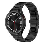 Per Samsung Galaxy Watch 4 Classic 42 / 46mm Cinturino per orologio in acciaio inossidabile con collegamento curvo a doppio cerchio (nero)