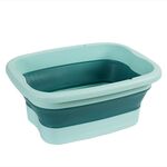 Lavabo pieghevole per massaggio ai piedi con secchio per pediluvio da 15 litri, senza coperchio, verde