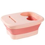 Lavabo pieghevole per massaggio ai piedi con secchio per pediluvio da 15 litri con coperchio rosa