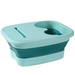 Lavabo pieghevole per massaggio ai piedi con secchio per pediluvio da 15 litri con coperchio verde