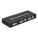 Switch KVM USB DVI 4K Adattatore DVI 2 in 1 out Hub commutatore condiviso per due computer (nero)