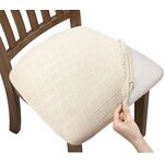 Fodera per cuscino per sedia jacquard scozzese con diamanti Fodera per sedia per tavolo da pranzo per ristorante dell'hotel (Beige)
