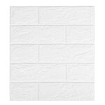 Adesivo da parete impermeabile con avvolgimento morbido, spessore 3 mm, 35x38,5 cm, carta da parati autoadesiva 3D (bianco)