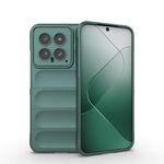 Per Xiaomi 14 5G Magic Shield TPU + custodia per telefono in flanella (verde scuro)