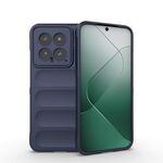 Per Xiaomi 14 5G Magic Shield TPU + custodia per telefono in flanella (blu scuro)