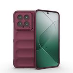 Per Xiaomi 14 5G Magic Shield TPU + custodia per telefono in flanella (vino rosso)