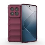 Per Xiaomi 14 Pro 5G Magic Shield TPU + custodia per telefono in flanella (vino rosso)