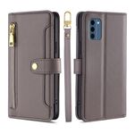 Per Nokia C300 4G US Edition Lite Custodia per cellulare in pelle con texture di pecora con cerniera incrociata (grigio)