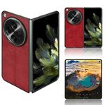 Per OPPO Find N3 Custodia per telefono con cover posteriore cucita con motivo mucca (Rosso)