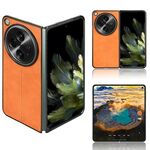 Per OPPO Find N3 Custodia per telefono con cover posteriore cucita con motivo mucca (giallo)