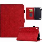Custodia tablet in pelle TPU Smart per Amazon Fire 7 Rhombus (rossa)