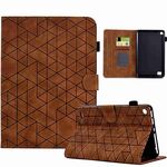 Custodia tablet in pelle TPU Smart per Amazon Fire 7 Rhombus (marrone)