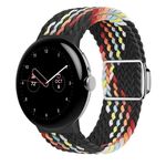 Per Google Pixel Watch/Watch 2 cinturino con fibbia magnetica con anello in nylon (arcobaleno nero)