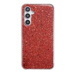 Custodia per telefono in TPU epossidico con paillettes glitterate per Samsung Galaxy S23 FE 5G (rossa)