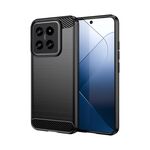 Per Xiaomi 14 Custodia per telefono TPU in fibra di carbonio con texture spazzolata (nera)