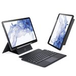 Custodia tablet in pelle con tastiera magnetica galleggiante per Samsung Galaxy Tab S7 / S8 DUX DUCIS DK con supporto (nero)