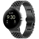 Per Google Pixel Watch 2 / Pixel Watch cinturino in metallo in acciaio inossidabile con sette perline (nero)