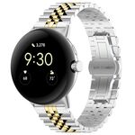 Per Google Pixel Watch 2 / Pixel Watch cinturino in metallo in acciaio inossidabile con sette perline (argento oro)