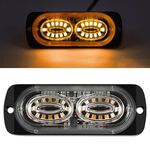 Luce stroboscopica a 24 LED per segnale laterale auto da 12 W (giallo)