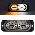Luce stroboscopica a 24 LED per segnale laterale auto da 12 W (giallo bianco)