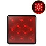 Luci per rimorchio a LED per autoveicoli Luci freno posteriori universali, Colore: Rosso Shell 12 luci