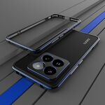 Per Xiaomi 14 Pro Serie Aurora Protezione per lenti + Custodia per telefono con struttura in metallo (Nero Blu)
