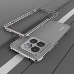 Per Xiaomi 14 Pro Serie Aurora Protezione per lenti + Custodia per telefono con struttura in metallo (grigio argento)