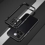 Per Xiaomi 14 Serie Aurora Protezione per lenti + Custodia per telefono con struttura in metallo (Nero Argento)