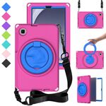 Per Samsung Galaxy Tab A9 8.7 X110/X115 Custodia tablet antiurto per PC ibrida EVA con cornice (rosa rossa)